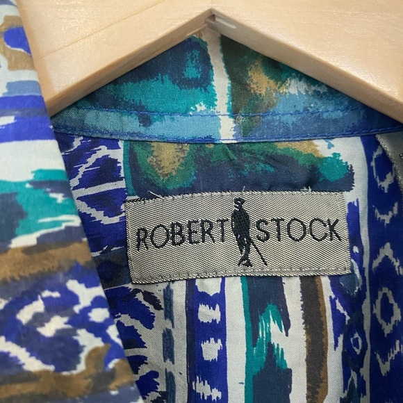 Robert Stock Mens Vintage 1990s Silk Button Down - Picture 6 of 7